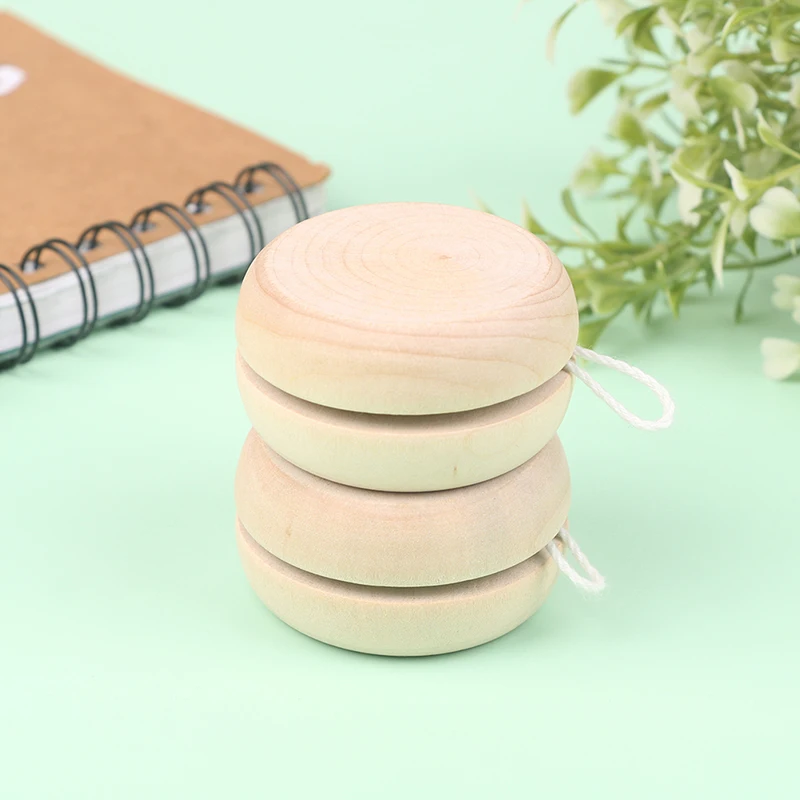 Yoyo Ball Wooden Mini Round DIY Baby Hand-Made Crafts Log Toys Kids Yo-Yo Creative Yo Yo Toys For Child Gift yoyo ball