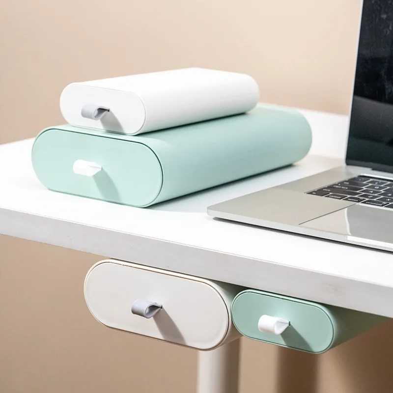 

Self Stick Pencil Tray Under Desk Drawer Storage Box Hidden Stationery Organizer Stand For Pens Office Home Storage Organizer