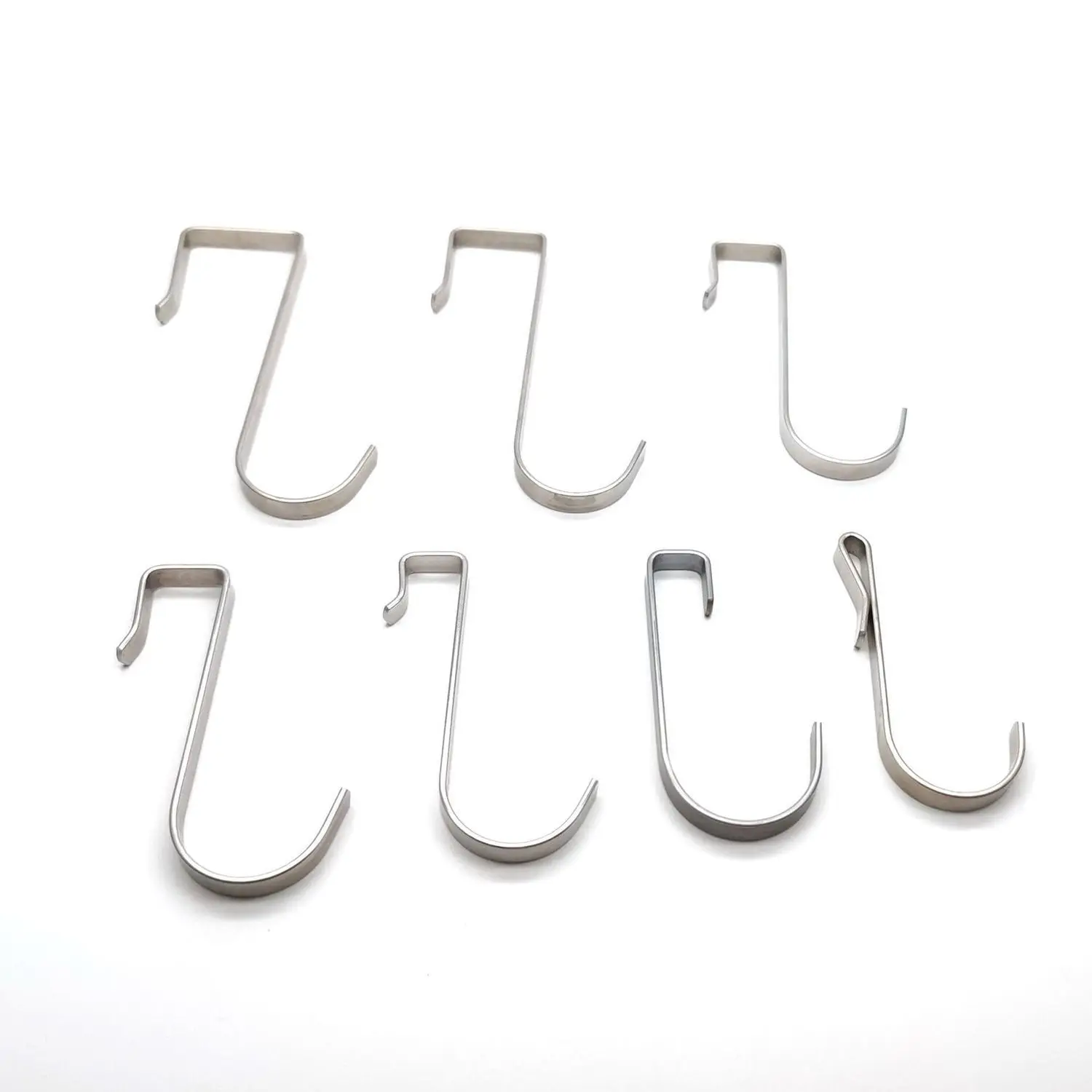 5PCS Stainless steel square tube tied household kitchen bathroom small s-shaped  hook shelf flat card hook bedroom accessories - AliExpress