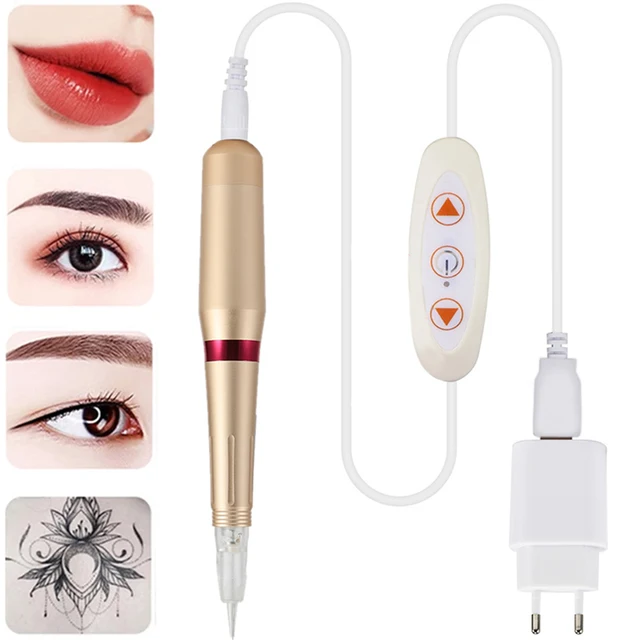 Professional  Permanent Makeup Machine Set for Tattoo Eyeliner Lip Eyebrow with Cartridge Needles