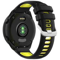 Silicone Sport Band Bracelet - Premium 22mm and 20mm Strap - 22mm Watch Strap (Black lime)