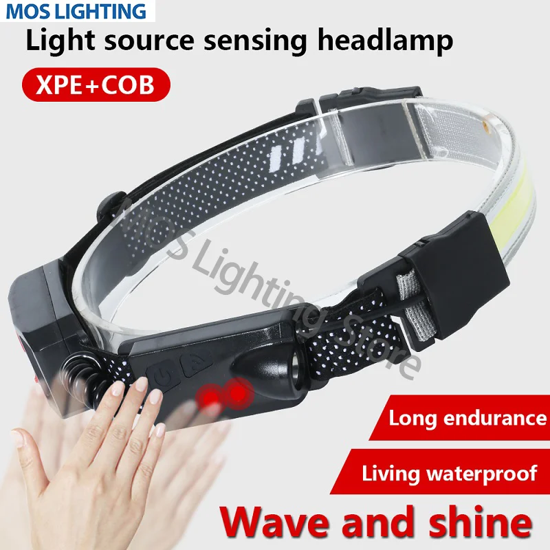 

New Strong Light COB Induction LED Headlight USB Rechargeable Headlamp Outdoor Lightweight Work Light Camping Running Fishing