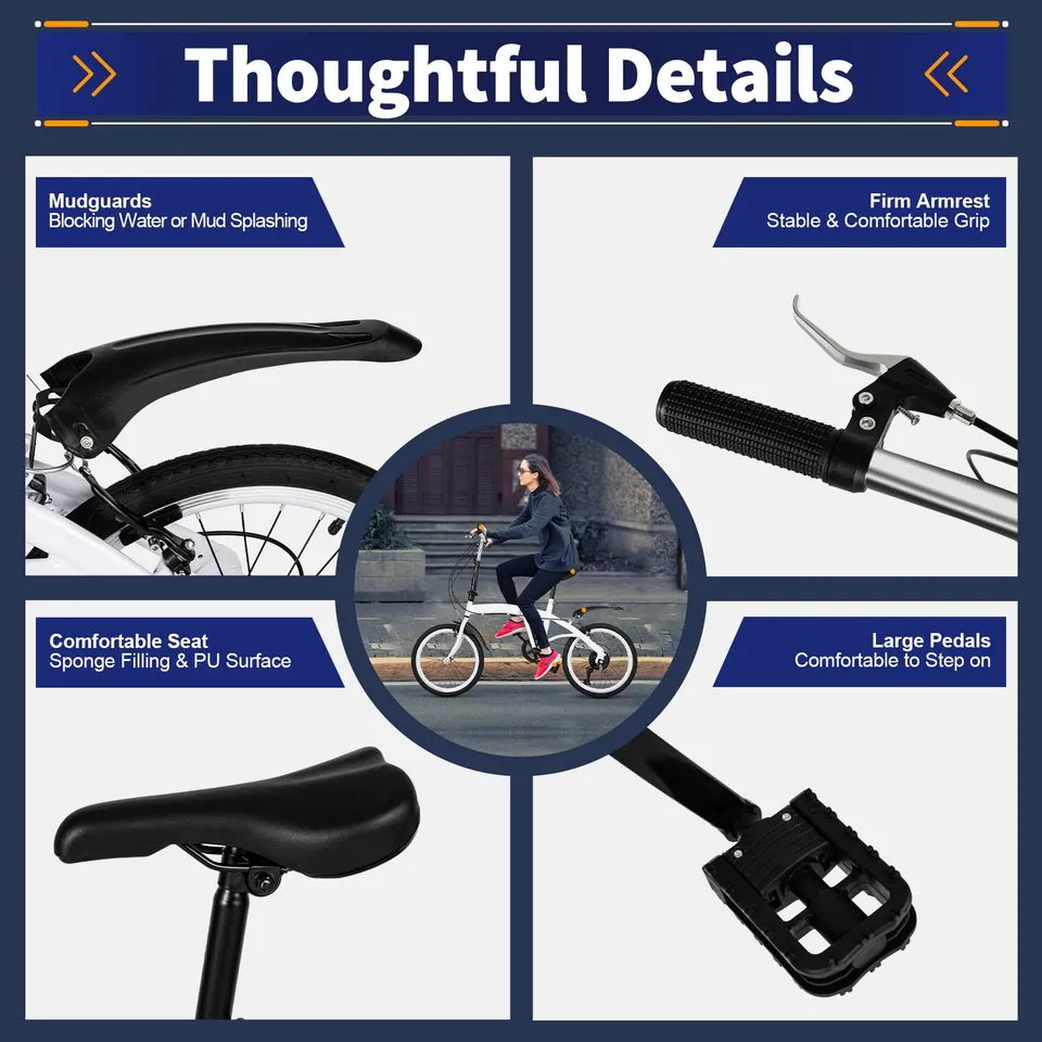 Cyclette Pieghevole Bici Pieghevole Per Adulti E Bambini 20