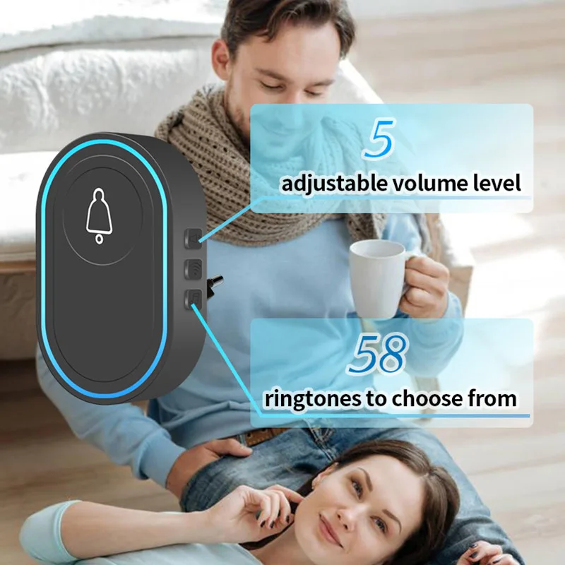 433MHz Household Long Distance Intercom Detector Wireless Music Doorbell Elderly Emergency Pager Intelligent Anti-theft Alarm
