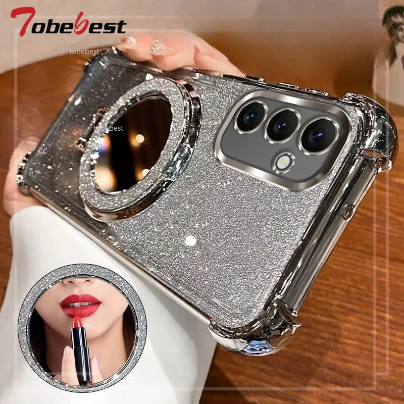 Shockproof Mirror Magnetic Holder Cover with Plating Design