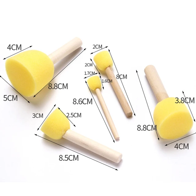 29pcs Kids Painting Brushes Mini Flower Sponge Drawing Tool Children Early Educational Stationery Supplies 6