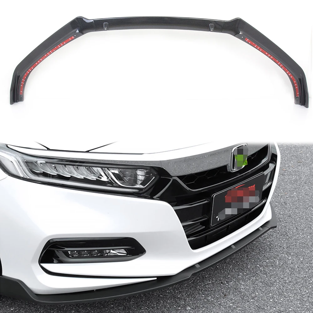 

Для 2018 Honda Accord X A на три объема автомобильный передний бампер губа вокруг гриля ниже крышка 3 шт. углеродное волокно ABS протектор отделки