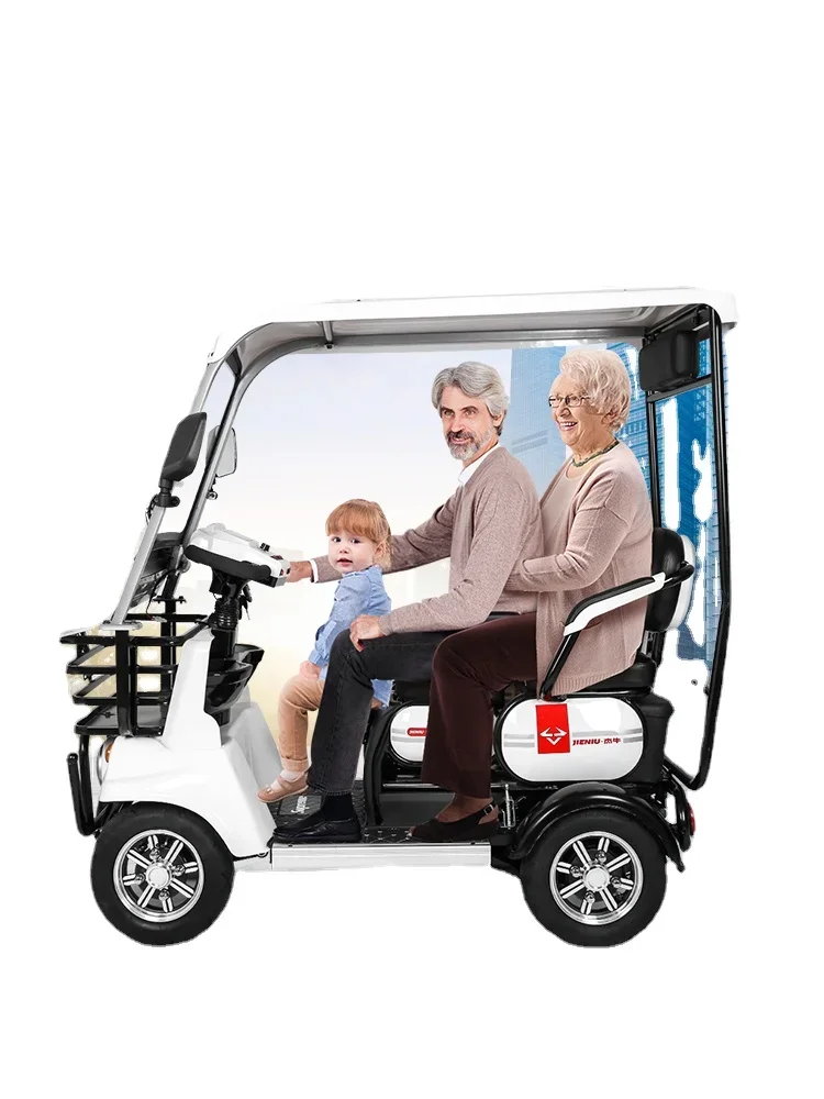 ZL Four-Wheel Electric Scooter New Energy Mini Household Sightseeing Car with Shed for the Elderly pet heart how much energy scalar energy card or me card energy as much as with ions chain cards as 20 000 on chinese