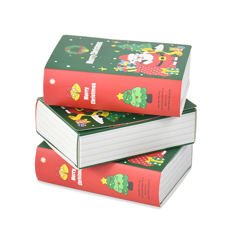 3/5pcs Book Shape Christmas Candy Box Cartoon Santa Claus Cookie Gift Packaging Box 2024 Navidad Noel Party Decoration Supplies