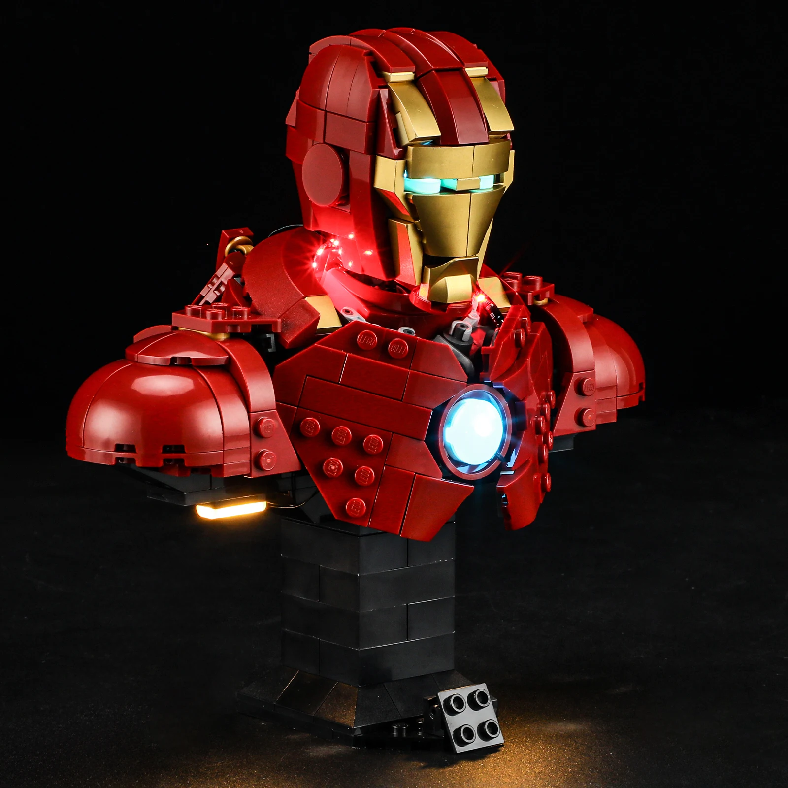 HPROSPER 5V LED 조명(모델 없음) LEGO 76327 Iron-Man MK4 흉상 장식 조명(배터리 상자 포함)