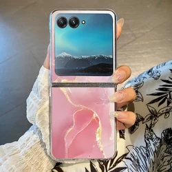 Custodia per telefono trasparente pieghevole shockproof con motivo in marmo elegante
