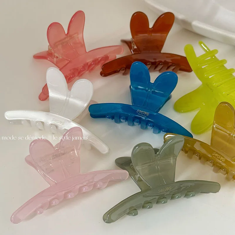 New Hair Claw Clips Plastic Large Geometric Solid Color Plastic Bath Shark Clip Clamps Grab Girls Women Hair Accessories