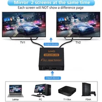 LccKaa 1 in 2 Out HDMI-compatible Splitter UHD 4K 3D HDMI Splitter 1X2 Audio Video Splitter For HDTV DVD Laptop/PC Game Console - Image 5
