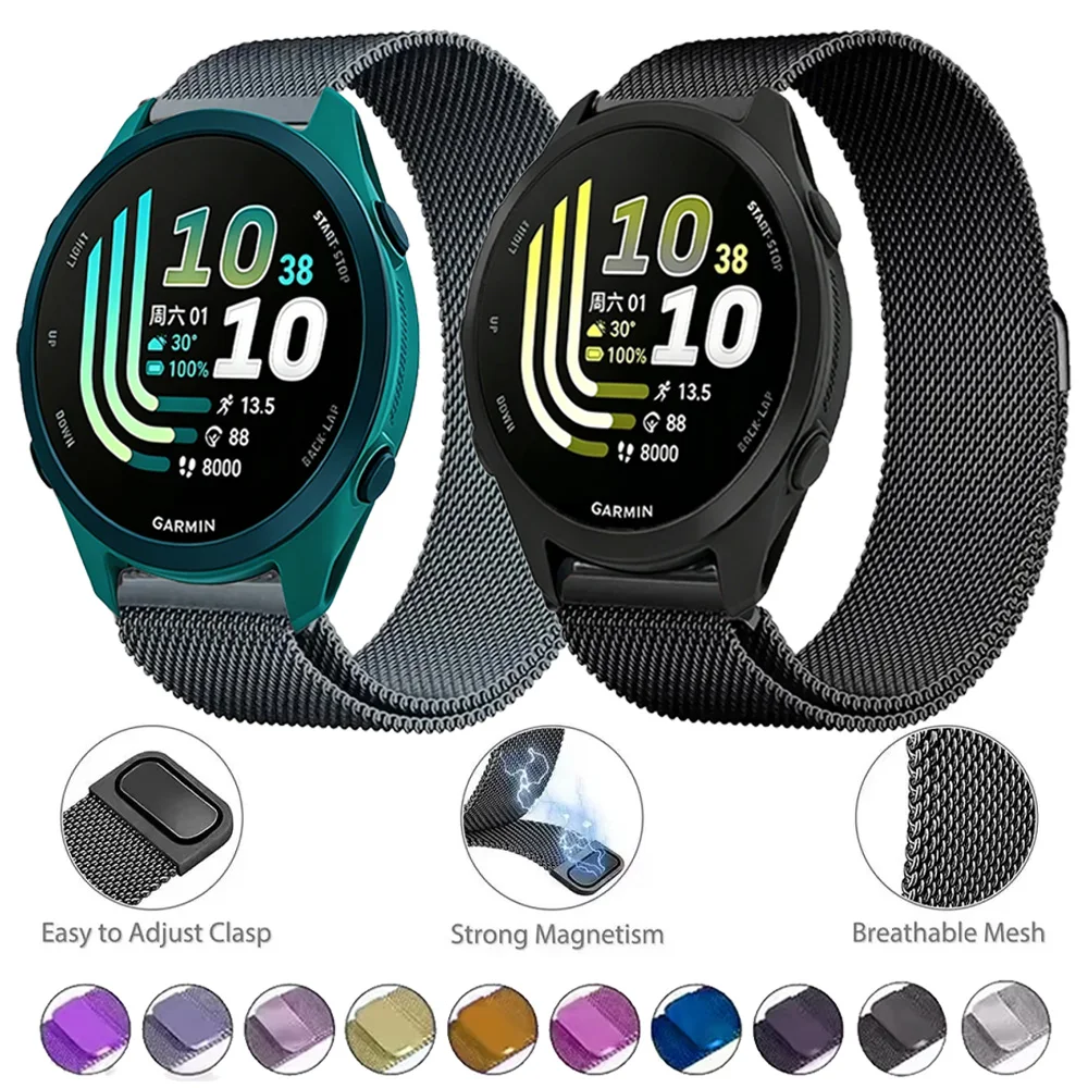 Enhanced Metal Milanese Loop Strap with Magnetic Closure, 20mm/22mm Widths