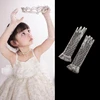 Girls White Lace Gloves with/without Rhinestones Decor for Weddings Birthdays and Special Occasion Ages 3 to 12 Years 3