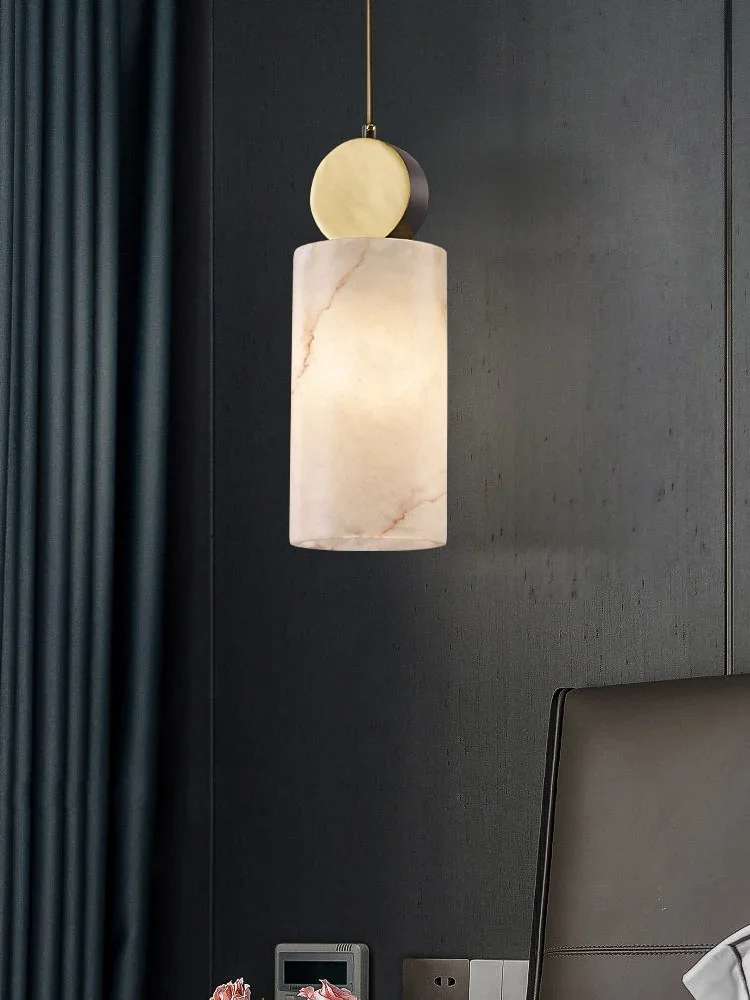 

Nordic Luxury Marble Light Copper Hanging Lamp Simple Classical Hanging Lamp Decor Bedroom Bedside Living Room Background Cafe