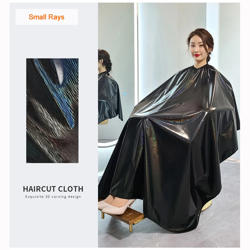Waterproof Coating Dyeing Hair Capes Salon Hairdressing Cape Antifouling Hairstyling Customer Apron Glossy Cloth Gown 1737 5