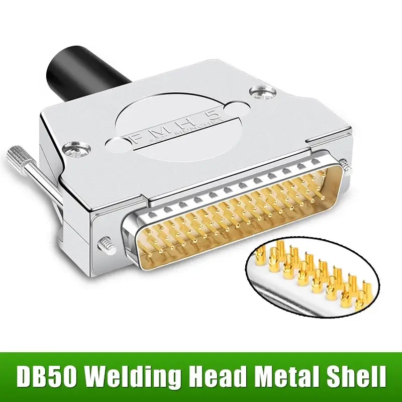 

DB50 Soldering Connector Industrial Grade Gold Plated 3-Row Welding db50 Plug DB 50-pin Metal Male Female Connectors