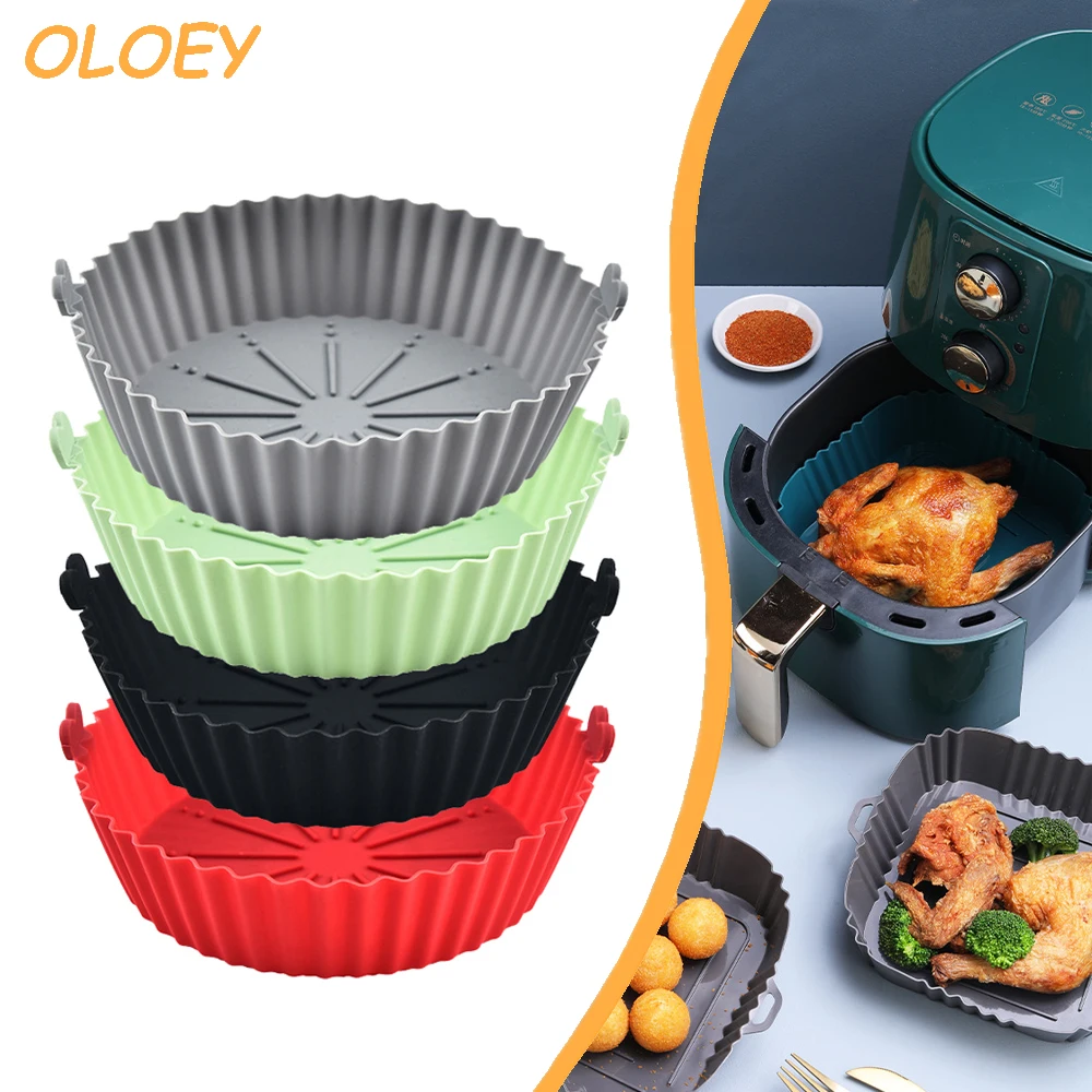 Oloey Round Replacemen Air Fryers Oven Baking Tray Fried Chicken Basket