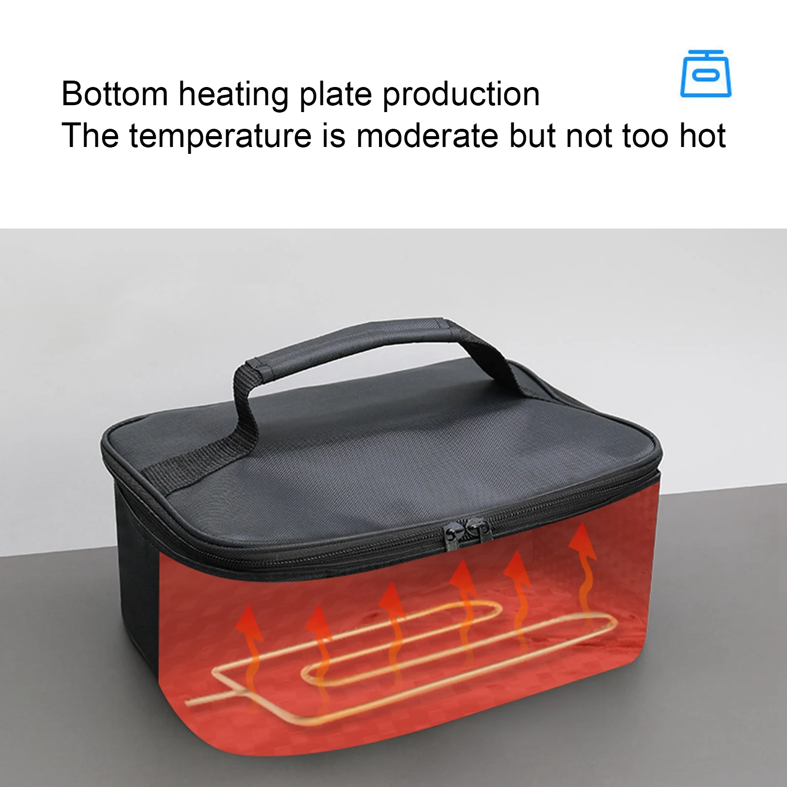 Portable Mini Car Microwave 12V Electric Heated Lunch Box Oven Fast Heating Picnic Box for Travel Camping Food Cooking Black 5
