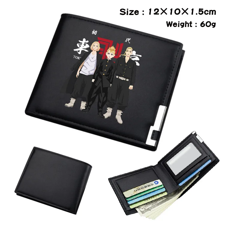 

Anime Tokyo Revengers Draken Mikey PU Wallet Coin Purse School Office Short Floded Money Bag 1163