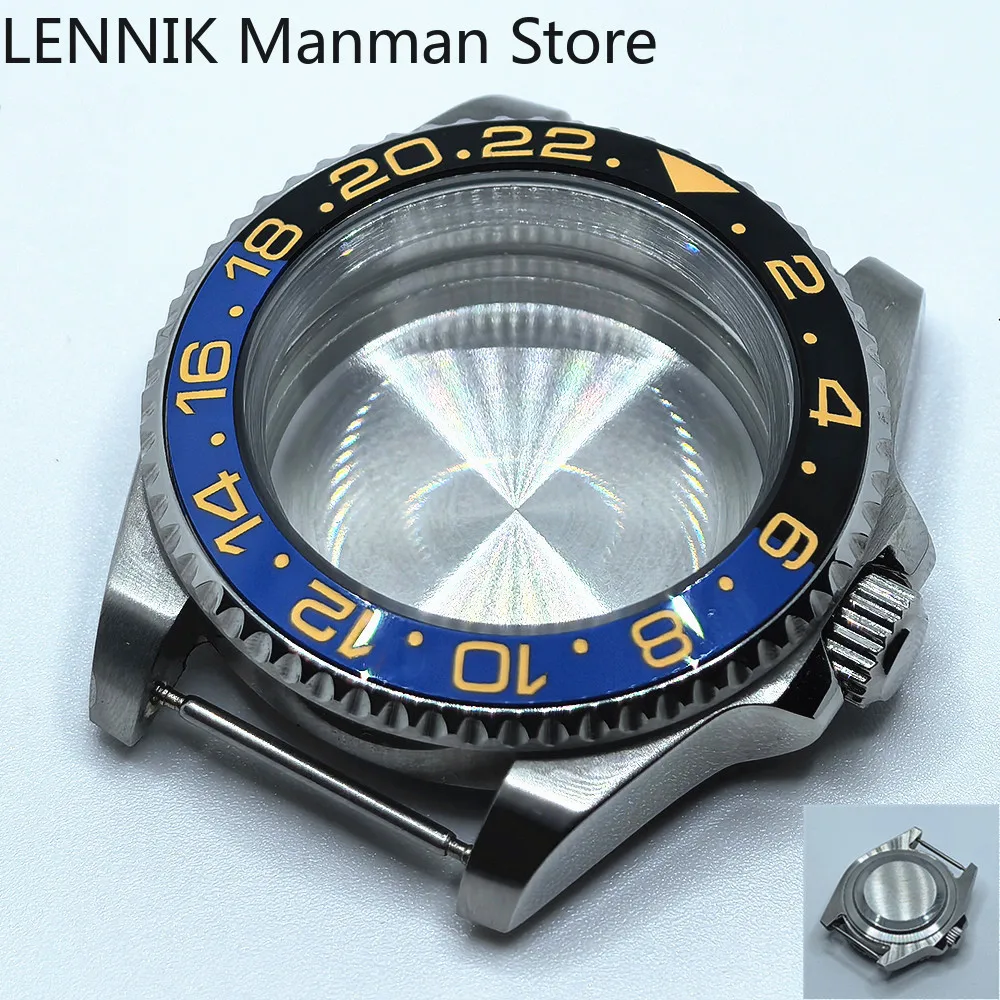 40mm Black PVD Watch Case with Transparent Back Glass