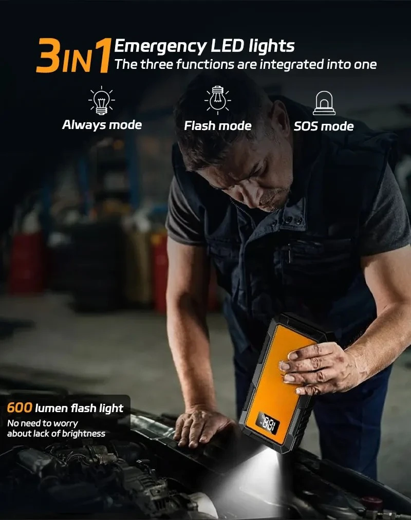 12V 8000mAh Car Jump Starter with Digital Display Portable Power Bank Charger Au