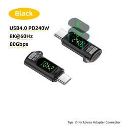 Ultra - Speed USB - C to USB - C Adapter with Digital Display - 240W Power and 8K Support (Black)