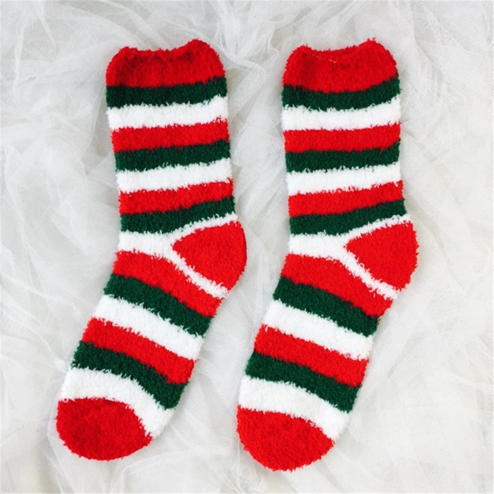 3 Paare/los Weihnachten Verdickung Frauen Schöne Plüsch Warm Halten Schlafen Schlafzimmer Lustige Nette Socken Winter Kawaii Neuheit Geschenk – Detail 27
