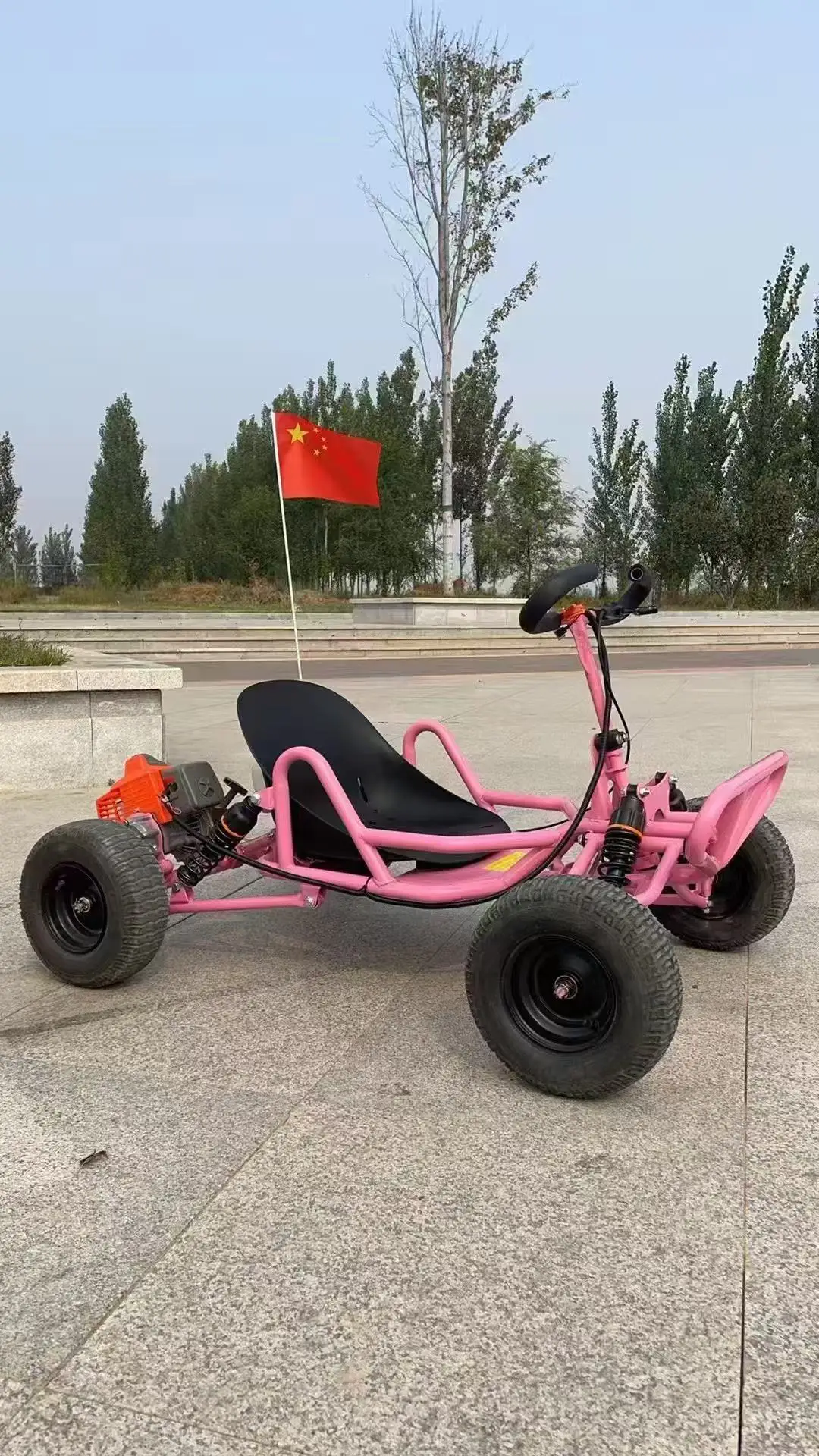 야외용 90cc 2행정 가솔린 버전 6인치 휠 고카트 더트 트랙 청소년 레이싱 트랙 어드벤처 유압 디스크 브레이크 고카트