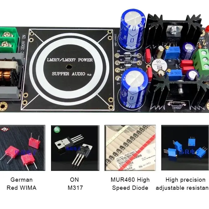 LM317/LM337 Transformer Output Adjustable Voltage Stabilizing Circuit Board Kit Diy Can Install Talema Sealed Ring Transformer 4