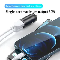100W/200W QC3.0 PD Mini Car Charger 12-24V Lighter Fast Charging Car USB Type C Charger for Xiaomi Samsung Huawei iPhone Power 3