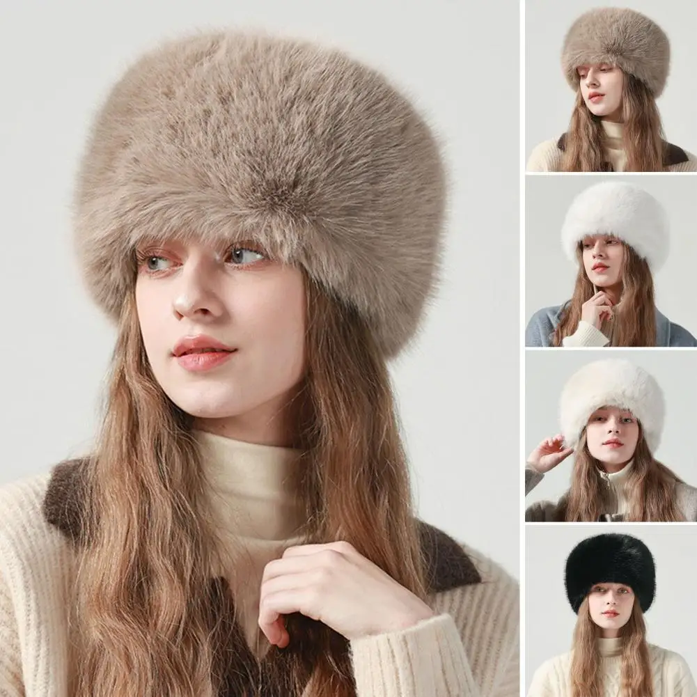 

Unisex Thermal Hat Cozy Stylish Women's Winter Hat Soft Faux Fur Windproof Design Ear Protection for Outdoor Activities Basin