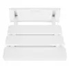 Wall-Mounted Drop-leaf Shower Seat Aluminum Alloy Stool Elderly Space-Saving White Shower Bench Sauna Room Use 1