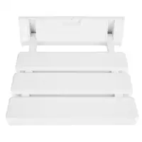 Wall-Mounted Drop-leaf Shower Seat Aluminum Alloy Stool Elderly Space-Saving White Shower Bench Sauna Room Use 1