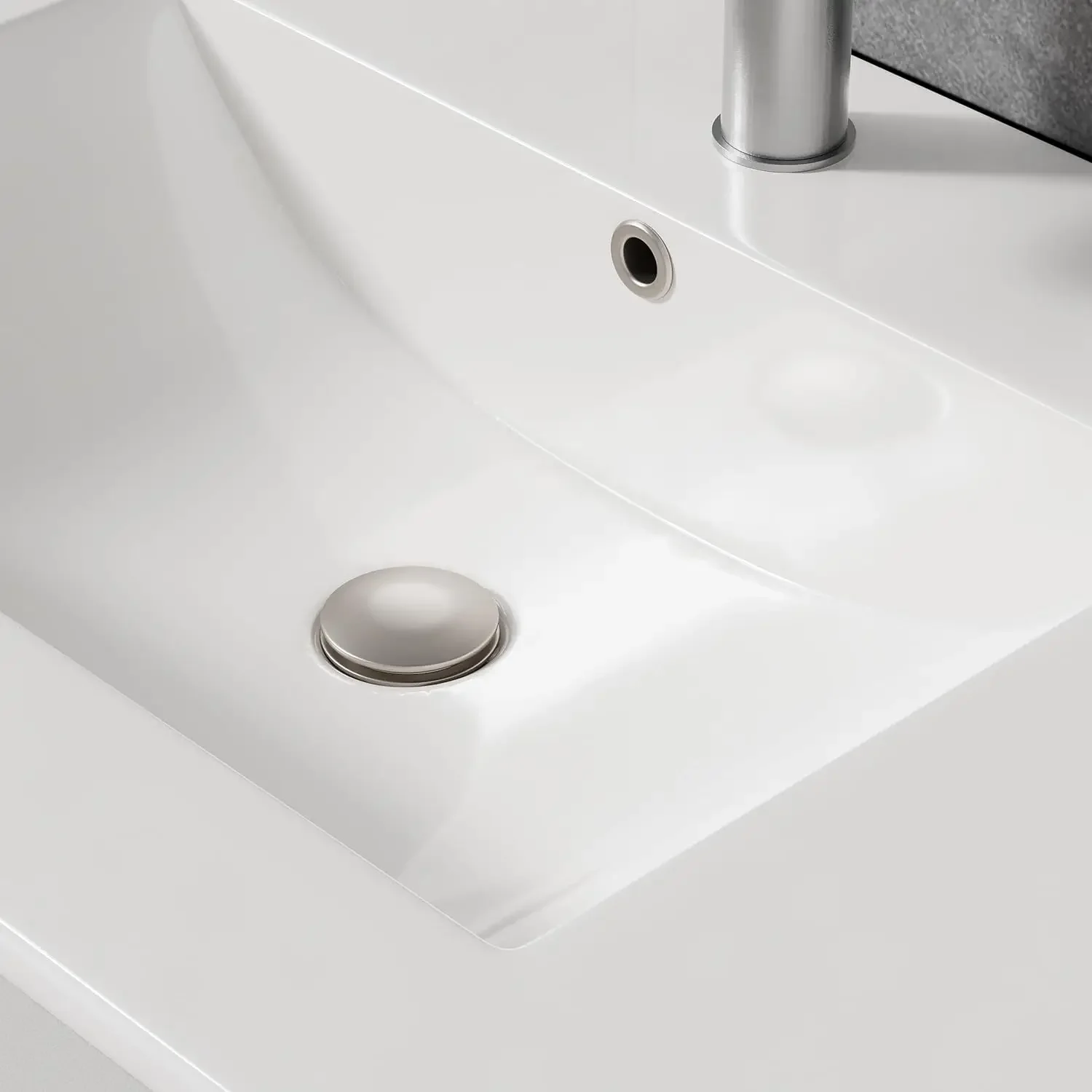 30'' Floating Bathroom Vanities with Sink, Wall Mounted Bathroom Floating Vanity with Ceramic Sink,2 Drawers, Soft-Close Doors 6