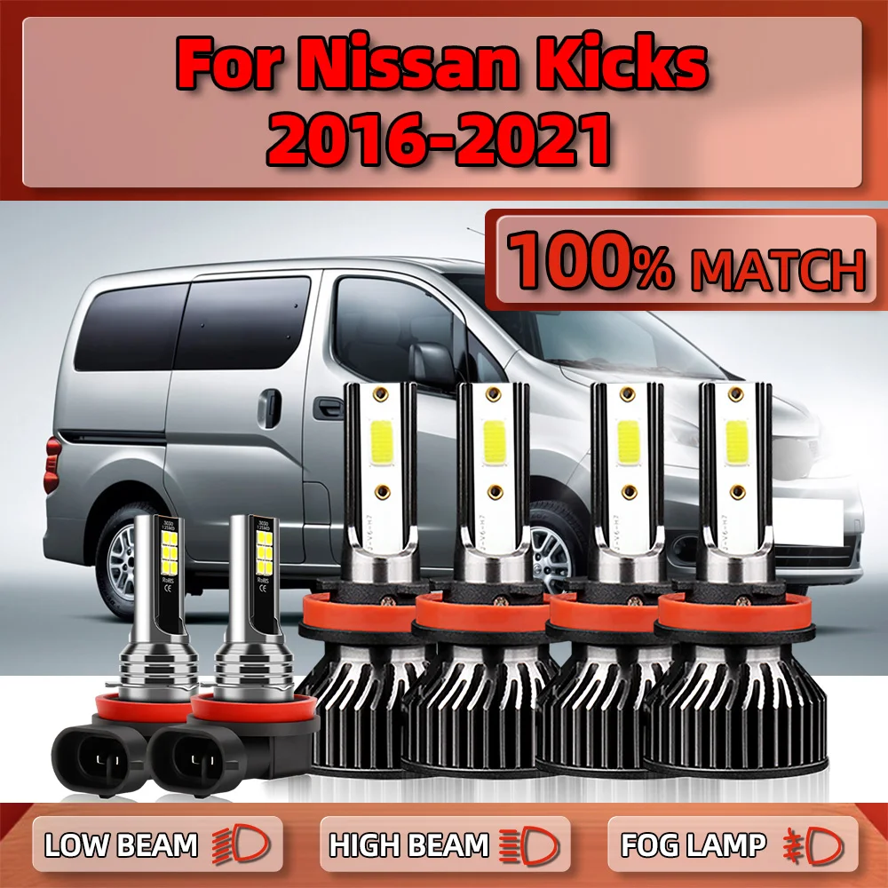 

LED Headlight Bulbs 12V 6000K White Car Fog Light 360W 60000LM Auto Lamps For Nissan Kicks 2016 2017 2018 2019 2020 2021