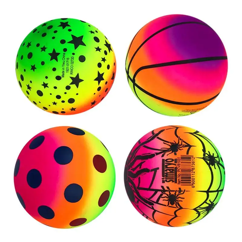 6 Inch Playground Ball Colorful Inflatable Beach Balls Rainbow PVC Sports Kickball Kids Handball Indoor Outdoor