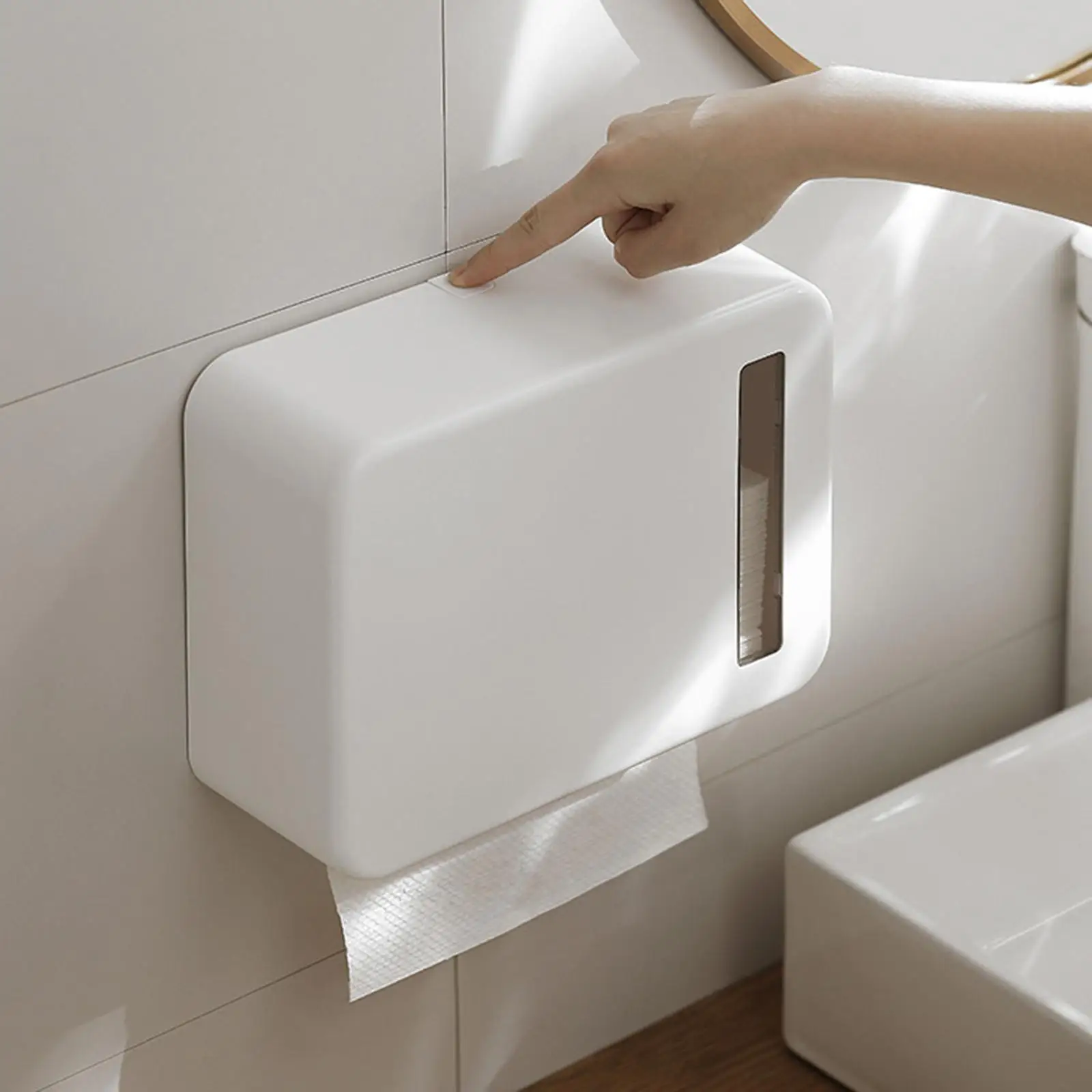 Tissue Paper Cover Box Attached Paper Towel Dispenser Storage Case for Apartment 4