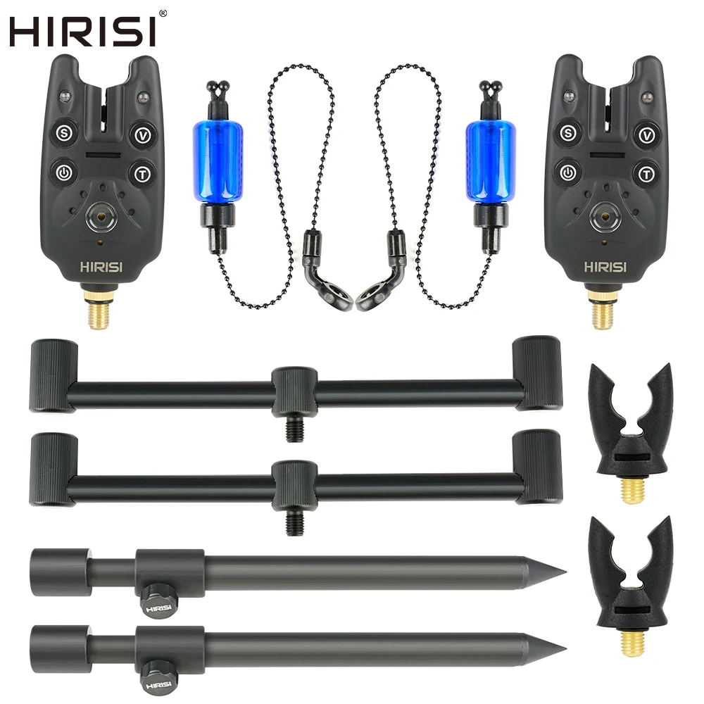 Hirisi Karpfen Angelgerät Set Angeln Bissanzeiger und Angeln Swinger Rod Pod Unterstützung Bank Stick Angelzubehör