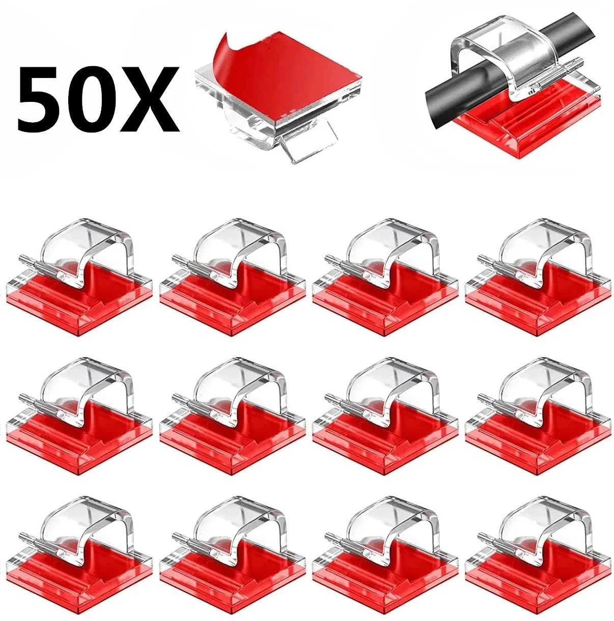 Self-adhesive Cable Holder Fixer Clips Organizer Clamp Management Adhesive for Home Office Car Clamp Wire Manager Wall Stickers
