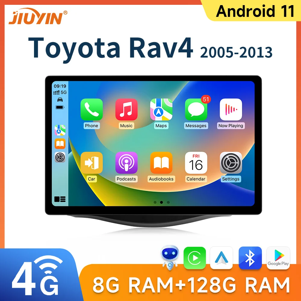 

JIUYIN 128GB 13 Inch Android11 Radio Multimedia For Toyota Rav4 Player Universal Car Video navigator GPS CarPlay