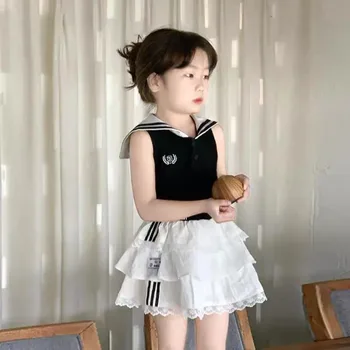 Abbigliamento per Bambini 2025, Set Estivo per Bambine, T-shirt + Gonne, Completi Eleganti da Principessa, Novità 3-8 Anni