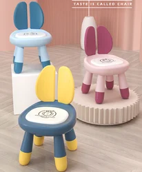 Chaise ronde épaisse pour enfants, tabouret en plastique, dessin animé, mignon, Donut, dossier 