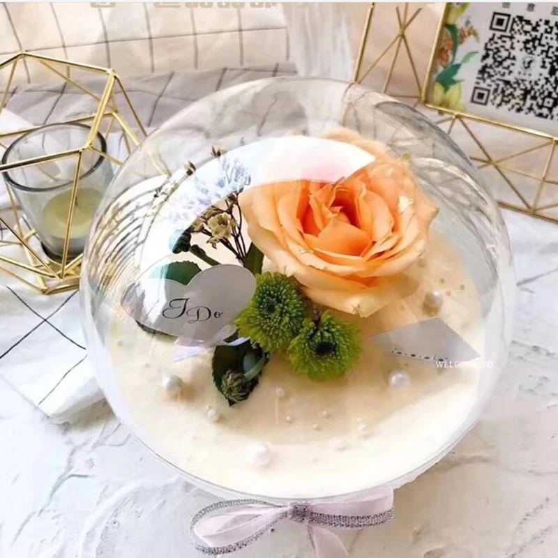 Clear Acrylic Transparent Ball Plastic Fillable Bauble 10Pcs DIY Ornament Wedding Party Decorations For Home Kids Gift Candy Box
