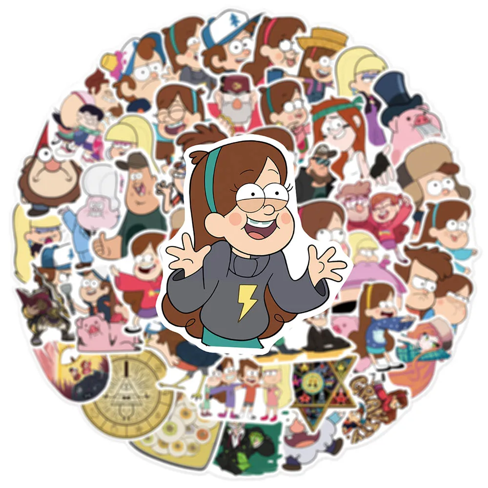 10/30/50pcs Cute Anime Disney Gravity Falls Cartoon Stickers Decals Laptop Skateboard Notebook Decoration Sticker for Kids Toy