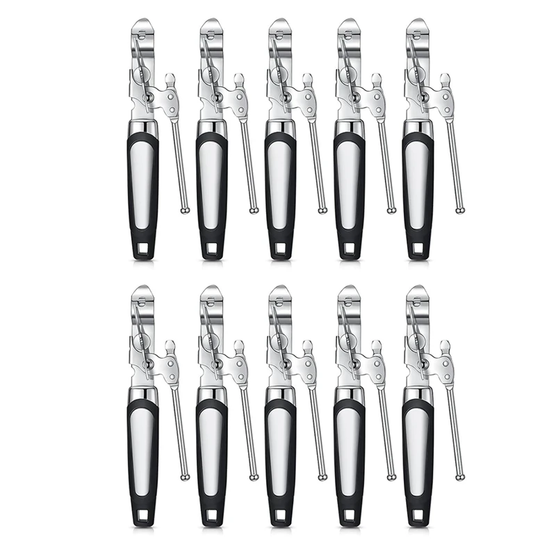 

Heavy Duty Handheld Can Opener Safety Can Opener Soft Non Slip Grip Handle 10PCS