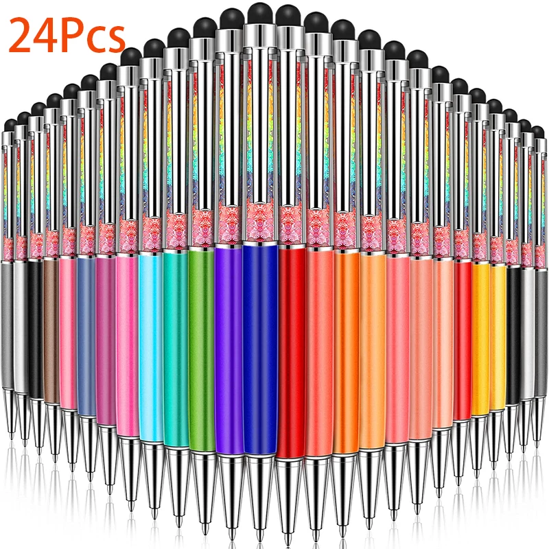 

24Pcs Crystal Ballpoint Pen Crystal Stylus Pen Bling Ballpoint Pens Capacitive Writing Pens for Touch Screens