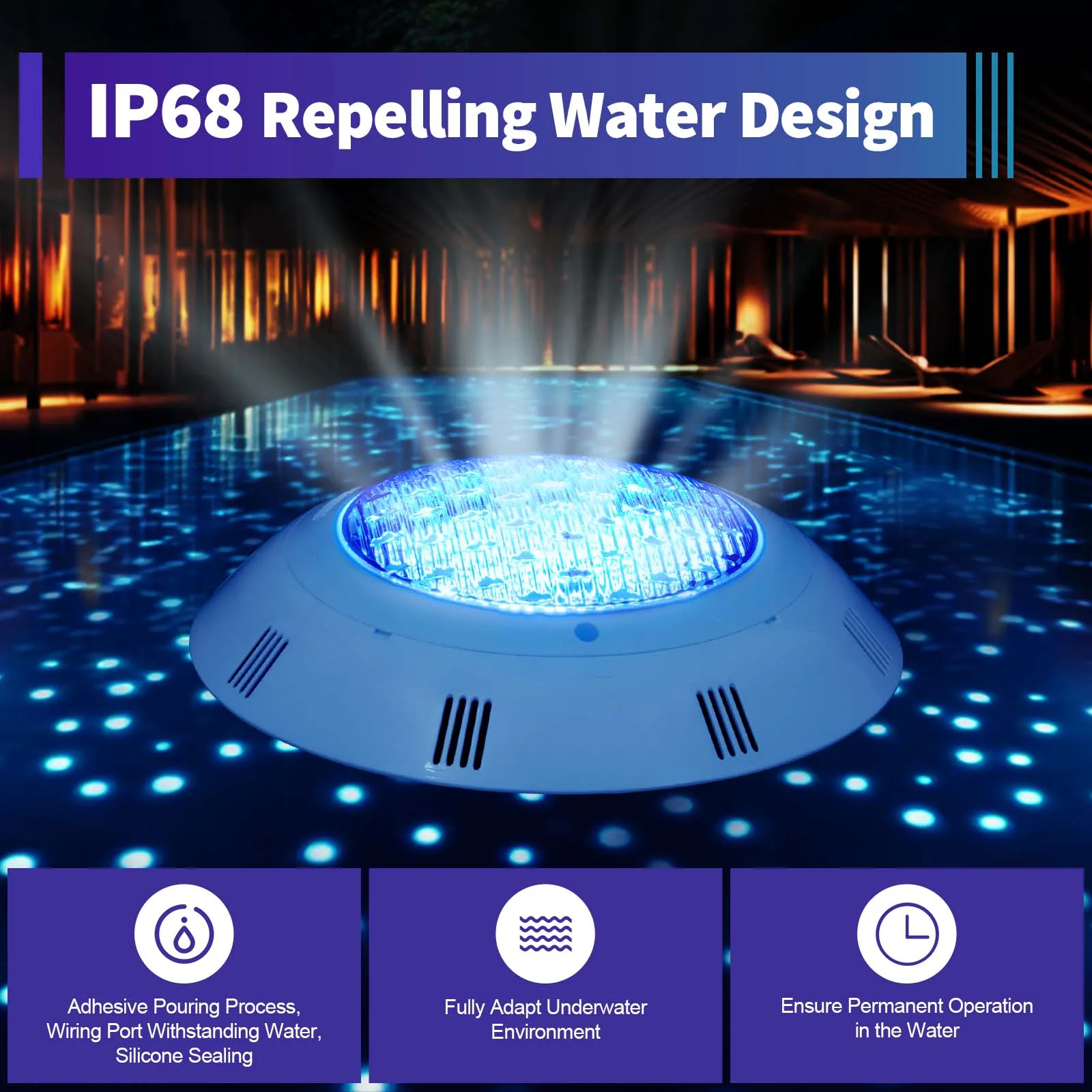 Pool Light Underwater Swimming Pool Lighting 460 LED beads Submersible Light Outdoor Spotlight for Aquarium Fish Tank Pond