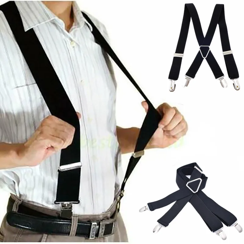Work Suspenders 4 Clips 2.5CM Wide for Men Women Kids